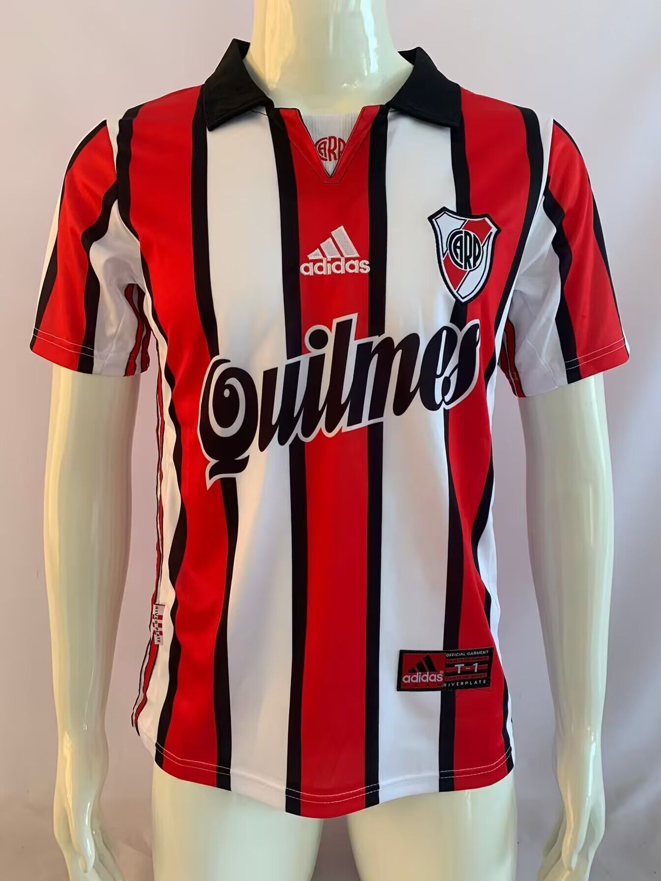 AAA Quality River Plate 99/00 Third Red/White Soccer Jersey